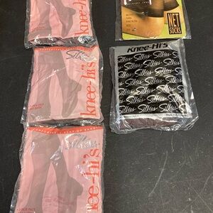 5NIP sealed TAUPE ivory colored knee-high nylons/stocking silkies nuit